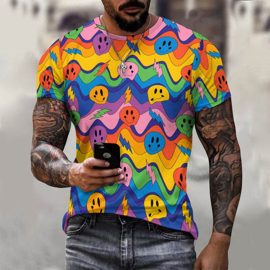 Men's LSD Trippy Fitted Rave Shirt Super Soft Breathable Sweat-Proof Odor-Resistant Music Festival Tee