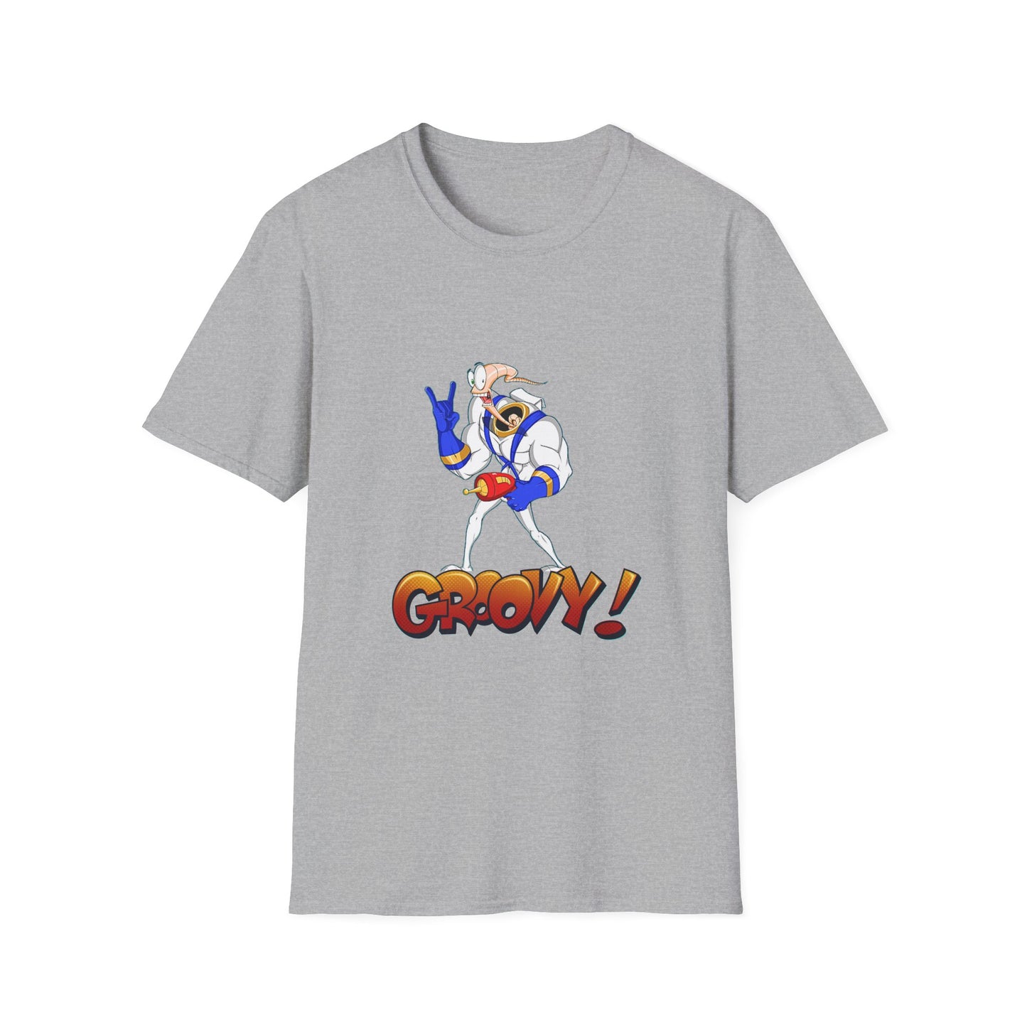 Earth Worm Jim Throwback 90s Softstyle Cotton T-Shirt, Retro Video Game Graphic Tee, Rave Shirt for Men Women Unisex
