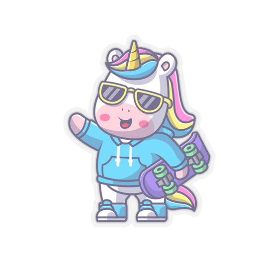 Cool Rave Unicorn Skateboard Sticker Decal