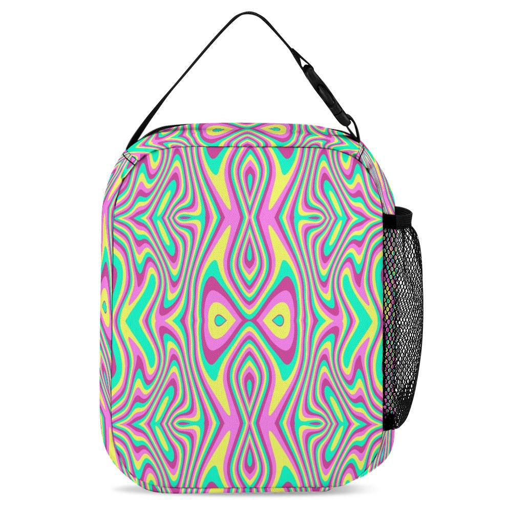 Psychedelic Backpack, Lunchbox, and Wallet Three piece set combination Travel Bag Package Set