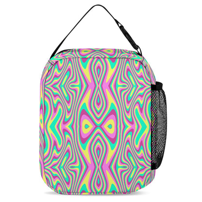 Psychedelic Backpack, Lunchbox, and Wallet Three piece set combination Travel Bag Package Set
