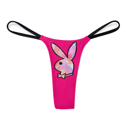 Playboy Pink Holographic Women's Thong Underwear