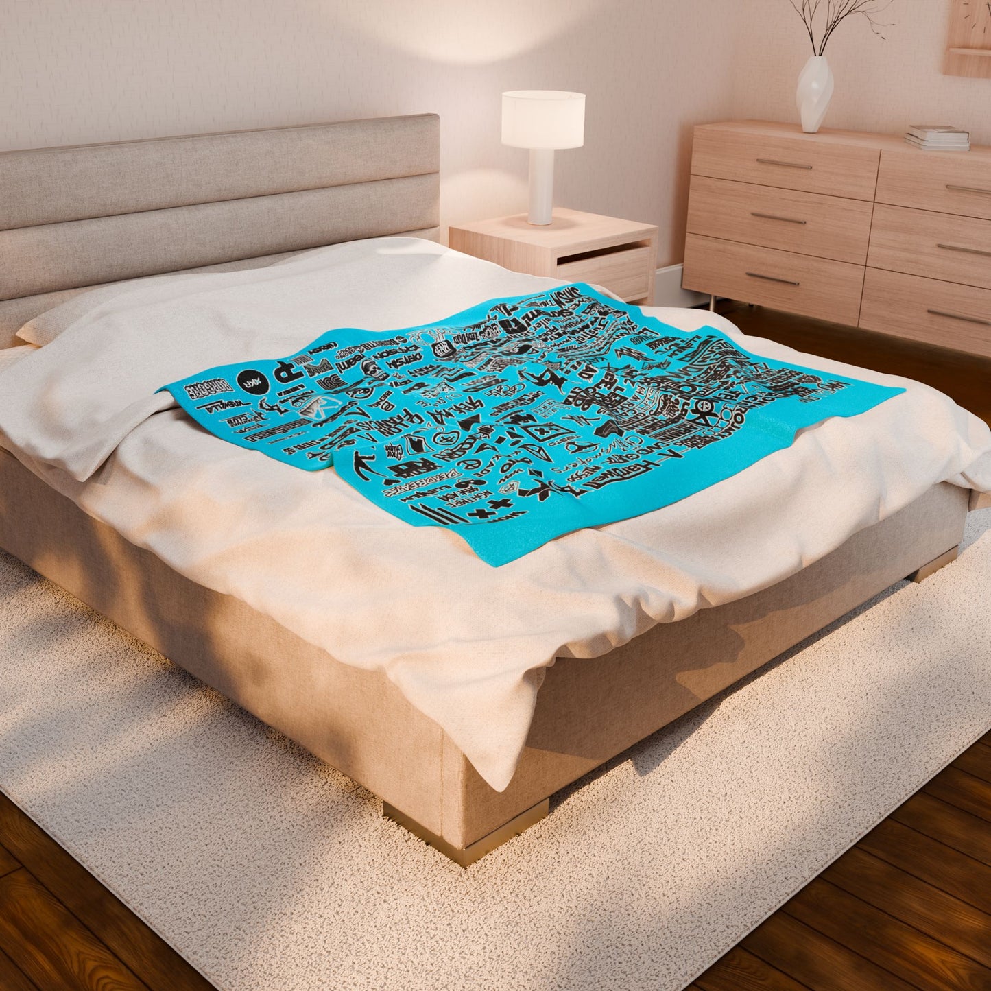 Personalized EDM Artist Logo Collage Throw Blanket for Rave, Music Festival, Concert