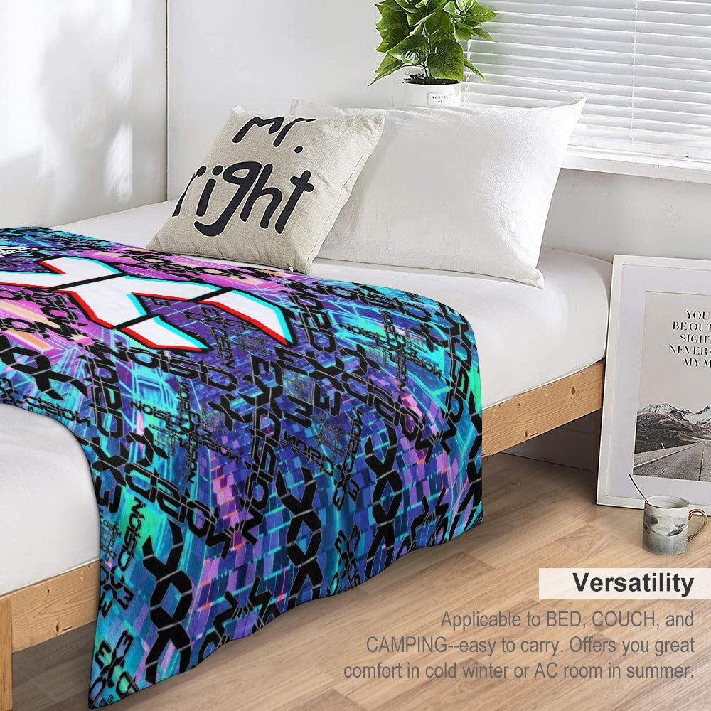 Custom EDM Artists Ultra-Soft Flannel Blanket for Camping Festival Rave in Multiple Sizes