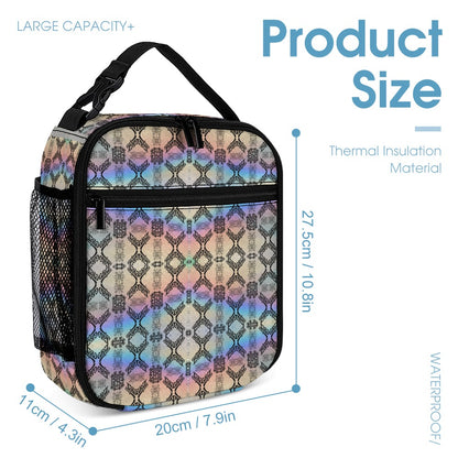 Griz Holographic Backpack with Free Lunchbox and Pencil Case Included Back to School 3pc Set