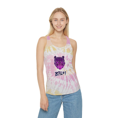 BTSM Womens Tie Dye Racerback Tank Top