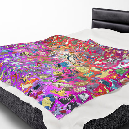Original Pokemon Blanket Super Soft, Plush Velveteen Throw Blanket