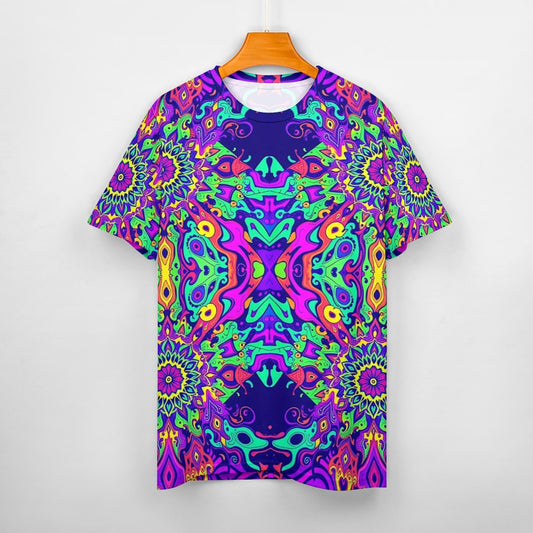 Men's Psychedelic Fitted Rave Shirt Super Soft Breathable Sweat-Proof Odor-Resistant Music Festival Tee