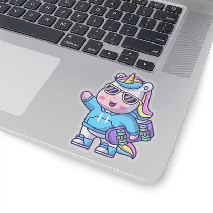 Cool Rave Unicorn Skateboard Sticker Decal