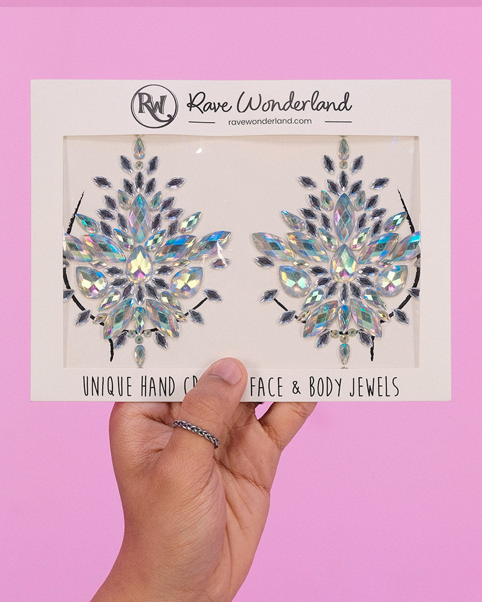 Iridescent Body Jewelry Nipple Pasties Face Crystals