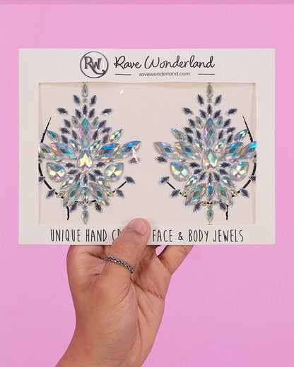Iridescent Body Jewelry Nipple Pasties Face Crystals