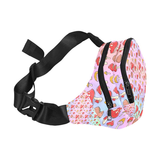 Holographic Mushrooms Ultimate Festival Fanny Pack Travel Sling Bag for Men Women Unisex