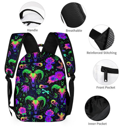 Psychedelic Backpack, Lunchbox, and Wallet Three piece set combination Travel Bag Package Set