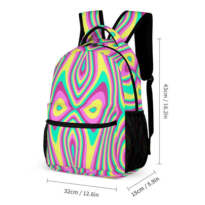 Psychedelic Backpack, Lunchbox, and Wallet Three piece set combination Travel Bag Package Set