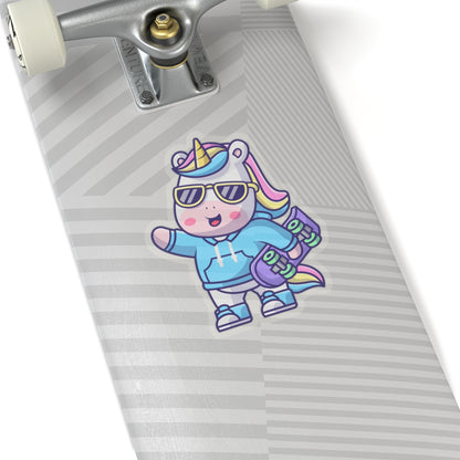 Cool Rave Unicorn Skateboard Sticker Decal