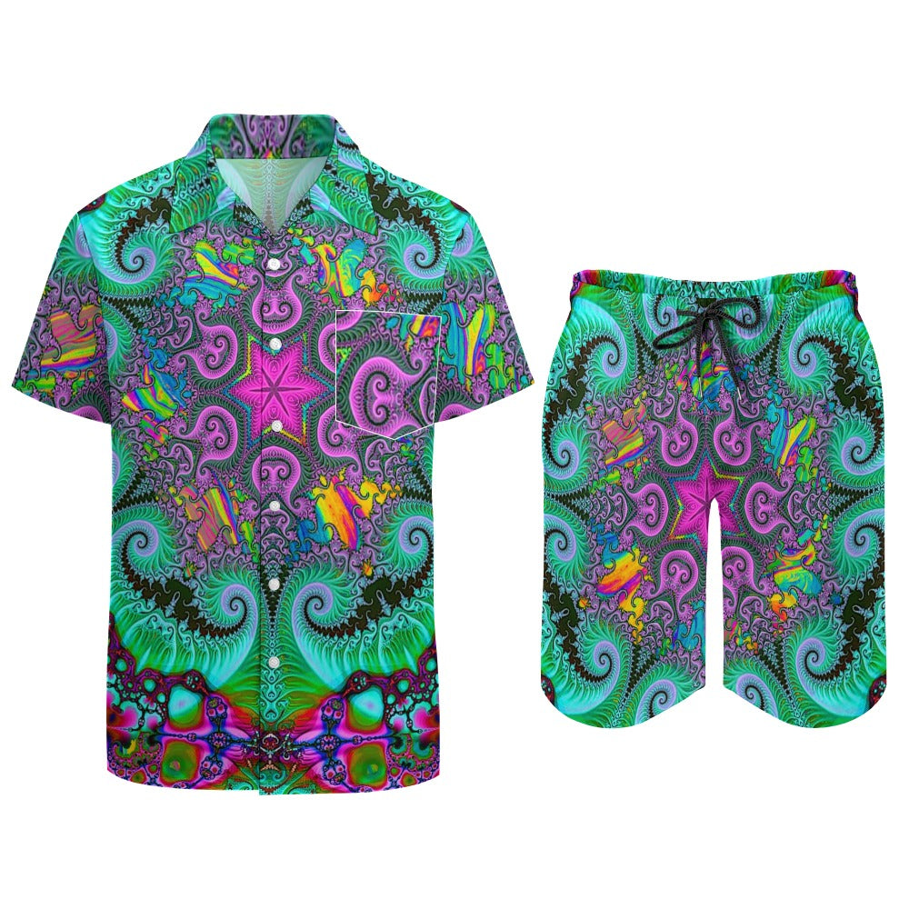 Fractals Psychedelic Men's Rave Outfit Set