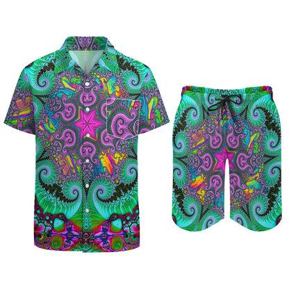 Fractals Psychedelic Men's Rave Outfit Set