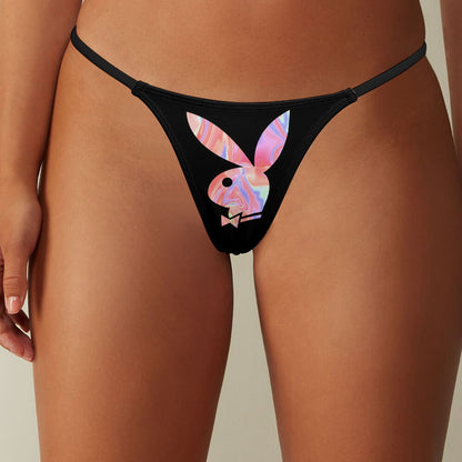 Playboy Pink Holographic Women's Thong Underwear