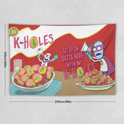 K-Hole Rick and Morty Tapestry 60"x90" Festival Flag