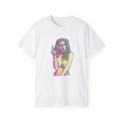 Middle Finger Vulgar Girls Nude Model Photography Art Sweat Proof Shirt Sexy Womens Mens Unisex Tee