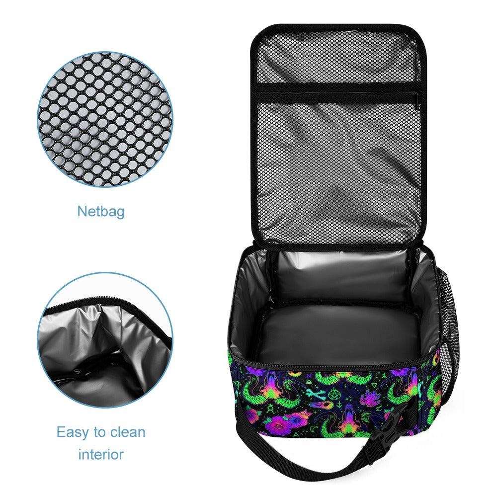 Psychedelic Backpack, Lunchbox, and Wallet Three piece set combination Travel Bag Package Set