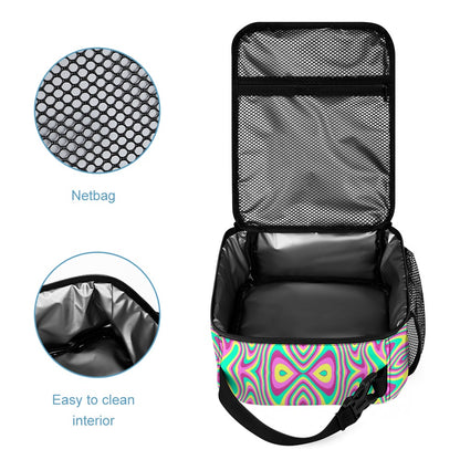 Psychedelic Backpack, Lunchbox, and Wallet Three piece set combination Travel Bag Package Set