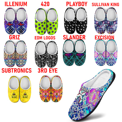 EDM Artist Cotton Slippers Soft, Comfy, No-Slip, Waterproof, Odor-resistant Music Festival Rave Gifts Mens Womens Unisex LIMITED EDITION