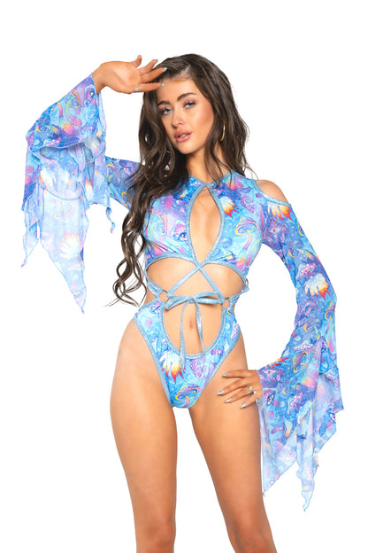Spandex/Mesh Flow Bodysuit