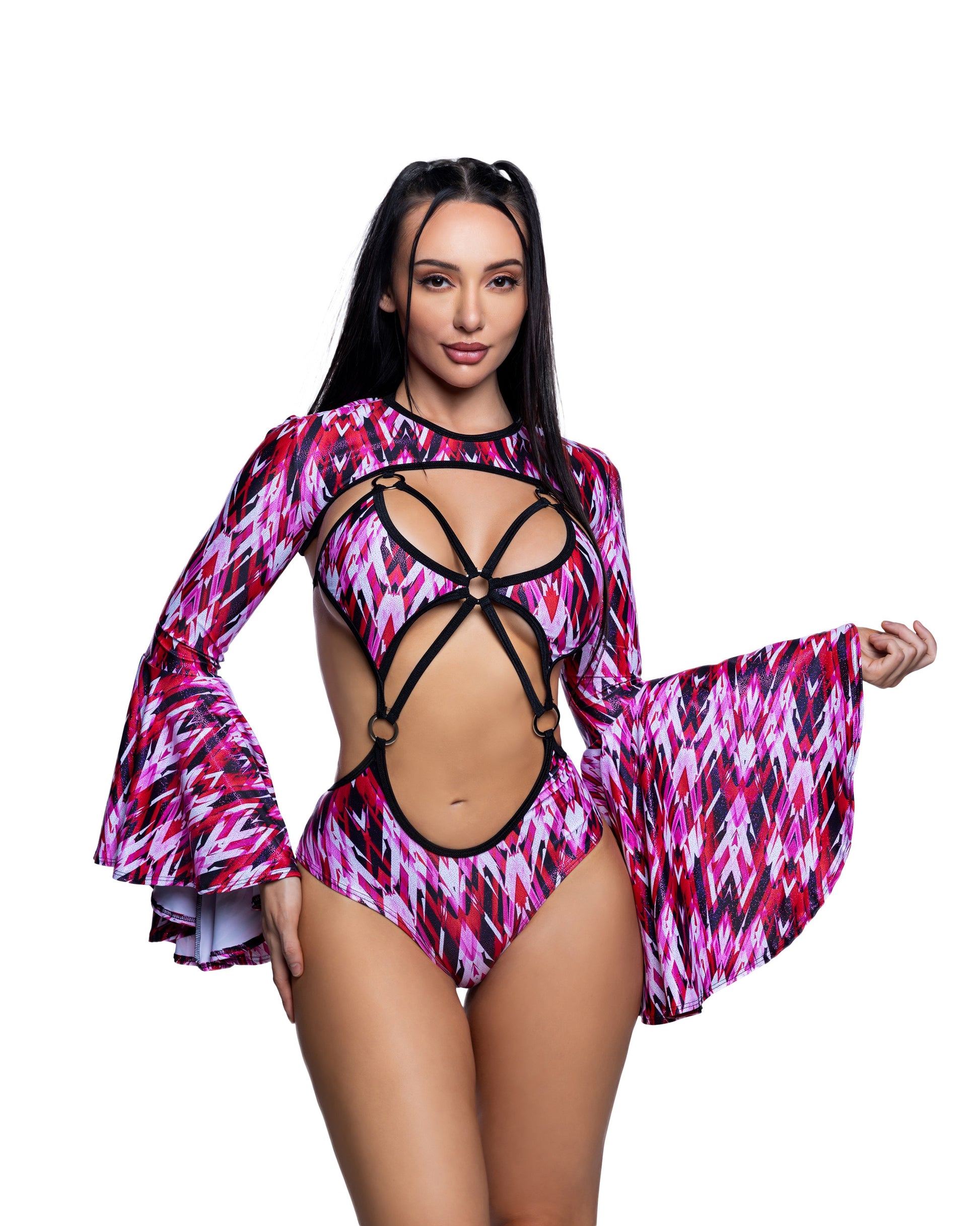 Reflective Bell-Sleeve Shrug