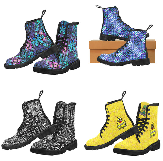 Limited Edition EDM Artists Men's Lace Up Canvas Boots Comfortable Waterproof Festival Camping Hiking Shoes for Men