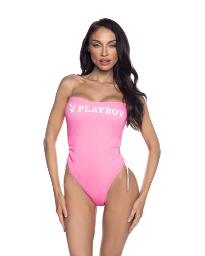 Playboy Pink Beach Bunny World One Piece Swimsuit