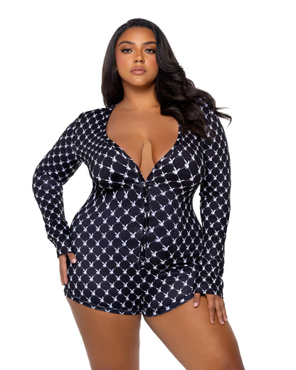 Playboy Bunny Cozy Lounge Romper Roma Costume, Inc.