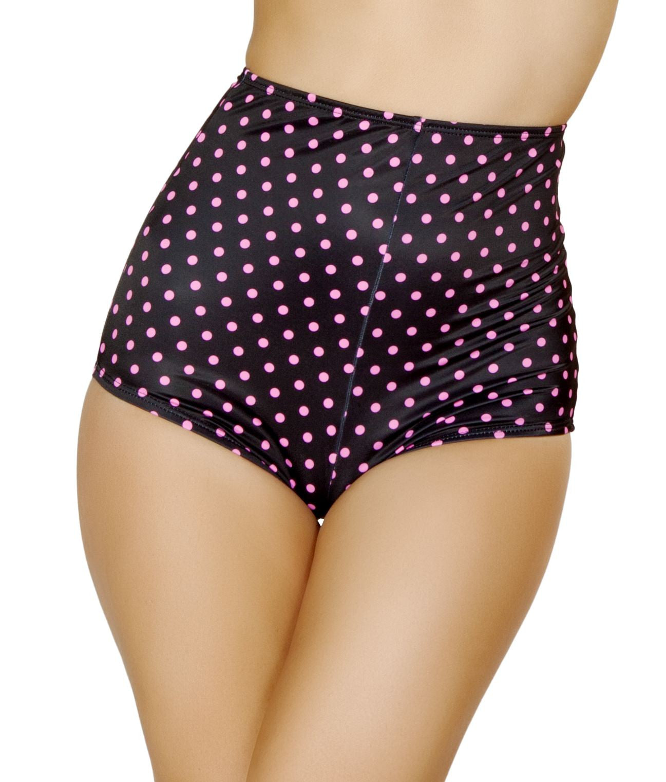 Black and Pink High-Waisted Shorts