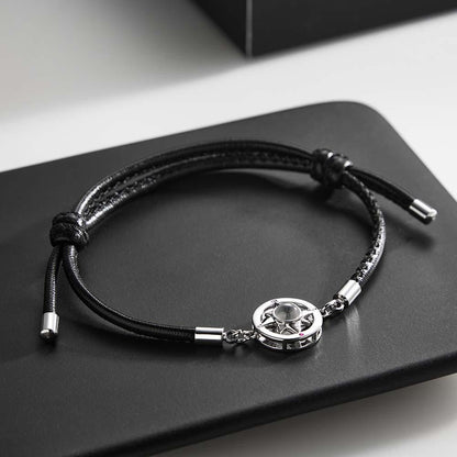 Custom Photo Projection Men's Navigational Compass Bracelet Handmade Festival Accessory