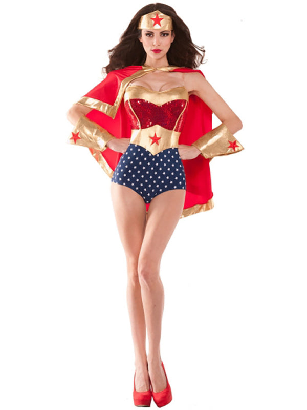 Wonder Woman with Cape Halloween Costume 5pc Set