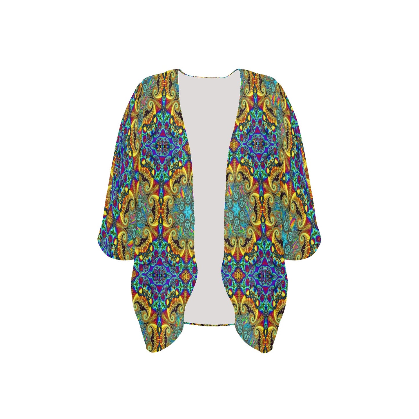 Fractals Women's Psychedelic Kimono Chiffon Cover Up