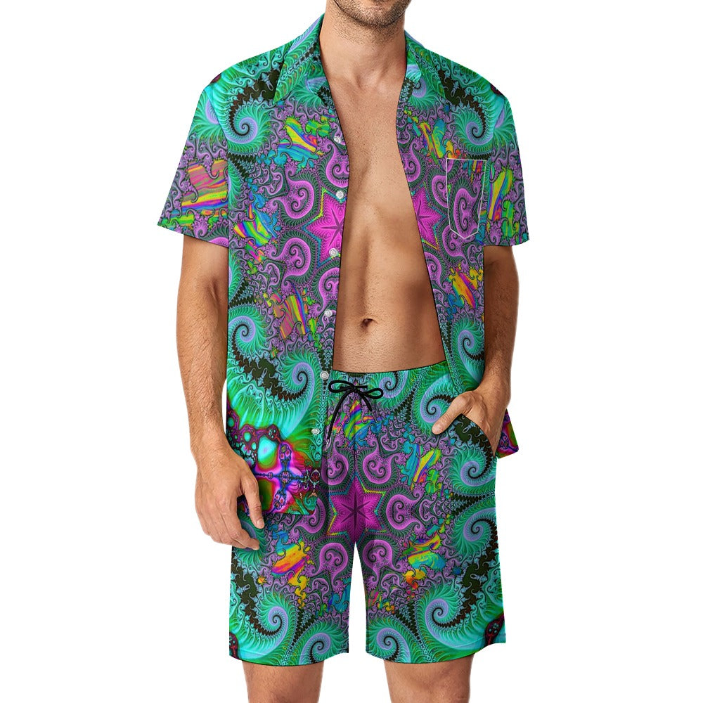 Fractals Psychedelic Men's Rave Outfit Set