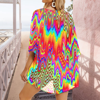 Face Melt Women's Kimono Chiffon Cover Up Robe