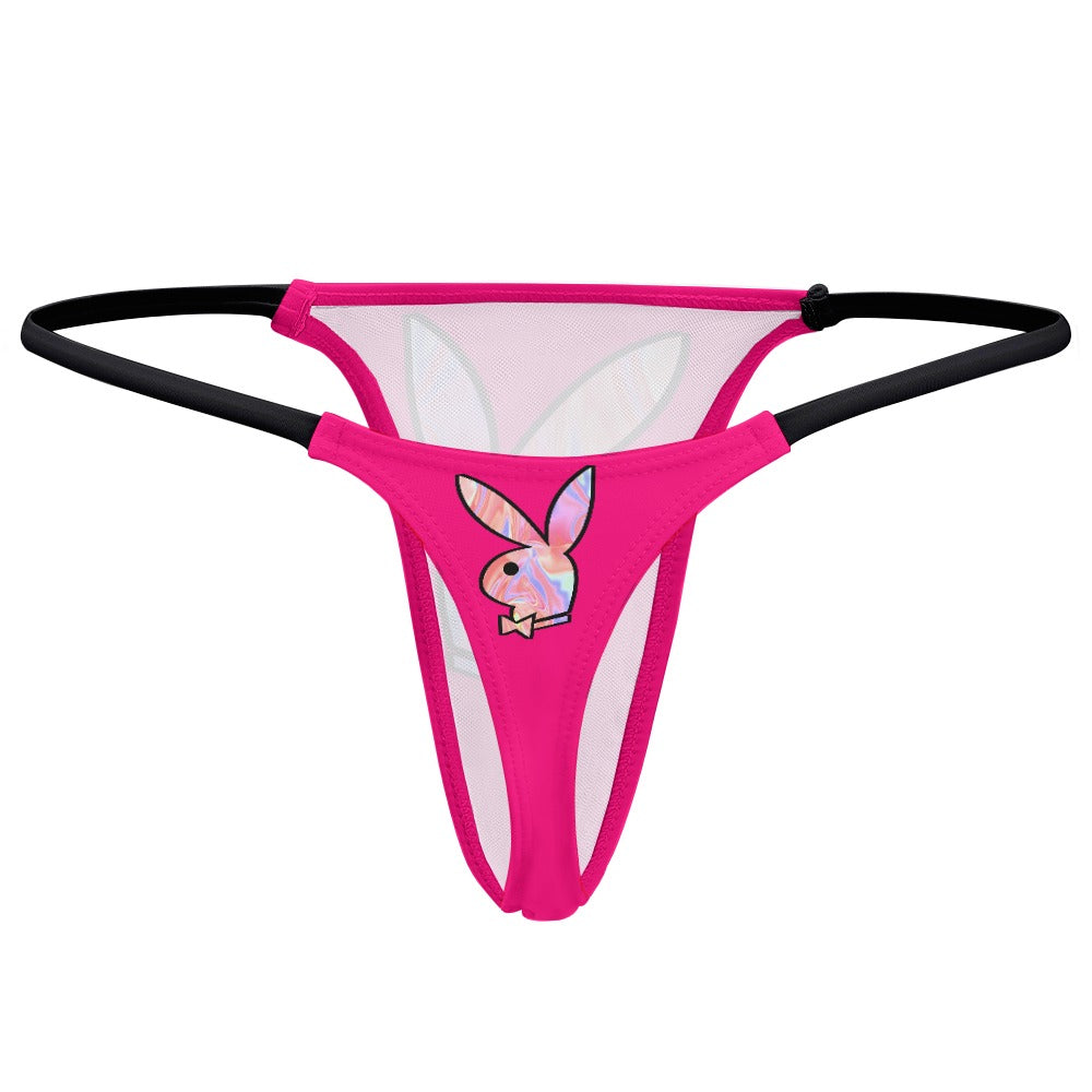 Playboy Pink Holographic Women's Thong Underwear