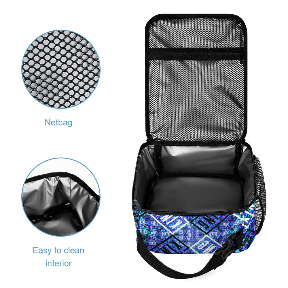 Psychedelic Backpack, Lunchbox, and Wallet Three piece set combination Travel Bag Package Set