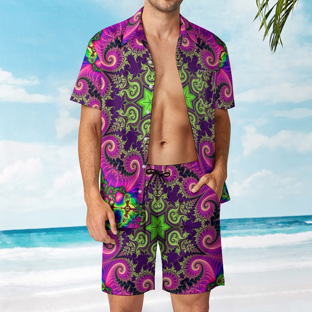 Fractals Psychedelic Men's Rave Outfit Set
