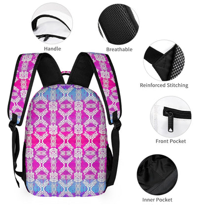 Psychedelic Backpack, Lunchbox, and Wallet Three piece set combination Travel Bag Package Set