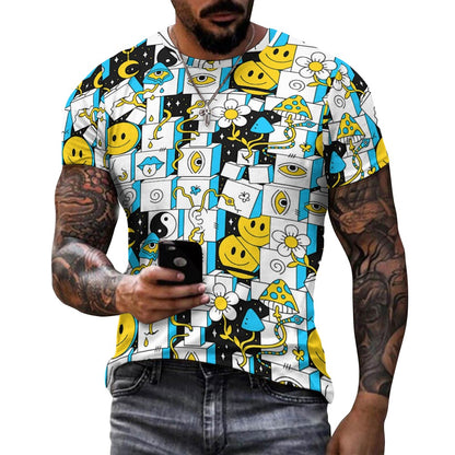 Men's Acid Wave Fitted Rave Shirt Super Soft Breathable Sweat-Proof Odor-Resistant Music Festival Tee
