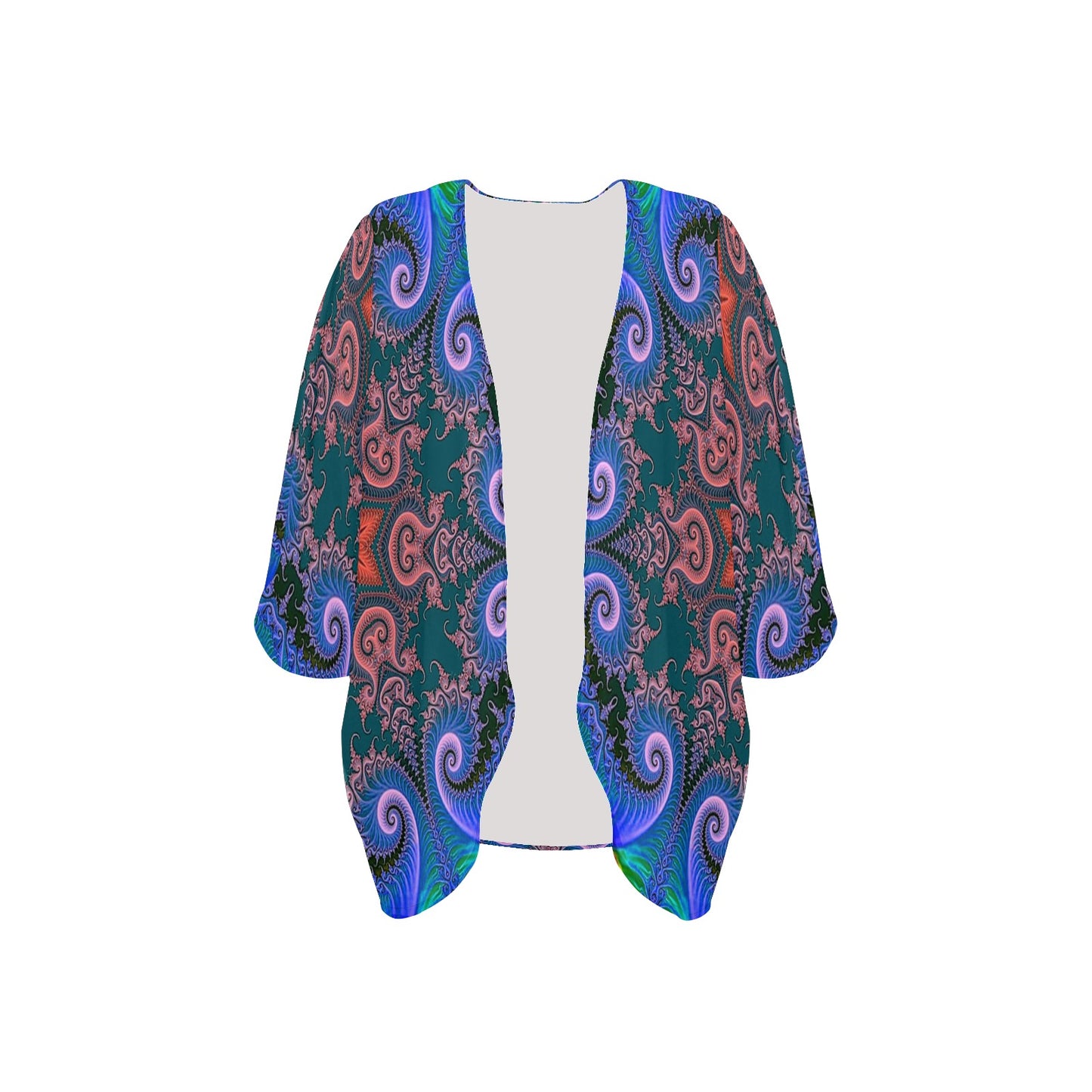 Fractals Women's Psychedelic Kimono Chiffon Cover Up