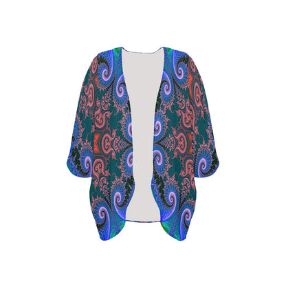 Fractals Women's Psychedelic Kimono Chiffon Cover Up