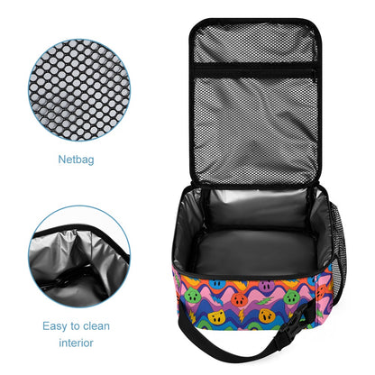 Psychedelic Backpack, Lunchbox, and Wallet Three piece set combination Travel Bag Package Set