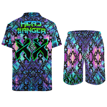 Excision Rave Outfit Set for Men Pocket Shorts and Shirt