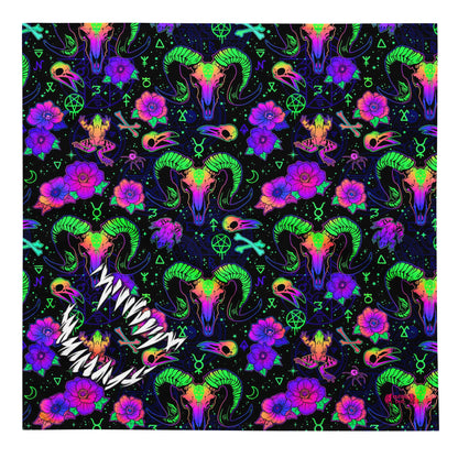 blacklight glow mushroom bandana
