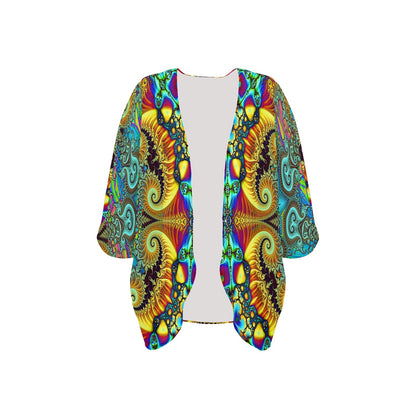 Fractals Women's Psychedelic Kimono Chiffon Cover Up