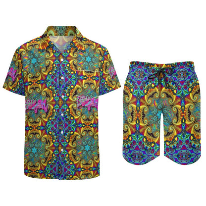 LSDream Rave Outit Set Pocket Shorts and Shirt